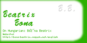 beatrix bona business card